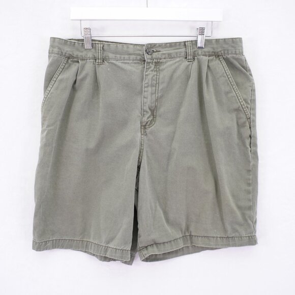 DAMAGED Covington Green Chino Pleated Shorts High Rise‎ 34 / 8.5 Cotton - Picture 1 of 6